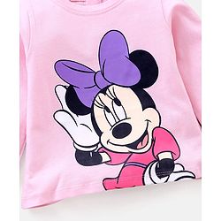 Babyhug Cotton Full Sleeves T-shirt Minnie Printed - Light Pink