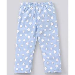 Babyhug 100% Cotton Full Sleeves Night Suit Clouds Print - Grey Blue