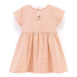 Babyhug 100% Cotton Half Sleeves Checked Frock - Multicolor