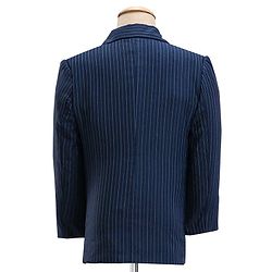 Babyhug Full Sleeves Striped Party Wear Suit With Blazer- Navy & Black