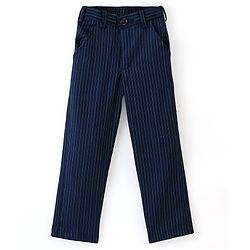 Babyhug Full Sleeves Striped Party Wear Suit With Blazer- Navy & Black