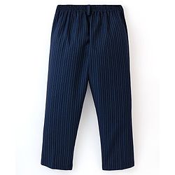 Babyhug Full Sleeves Striped Party Wear Suit With Blazer- Navy & Black