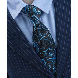 Babyhug Full Sleeves Striped Party Wear Suit With Blazer- Navy & Black