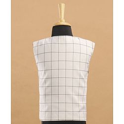 Babyhug Full Sleeves Checks Party Suit With Bow - Grey
