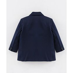 Babyhug Full Sleeves Solid Party Blazer - Navy
