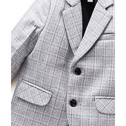 Babyhug Full Sleeves Party Wear Blazer Solid Color - Grey