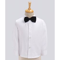 Babyhug Full Sleeves Solid Party Suit with Bow Tie - Royal Blue