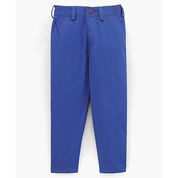 Babyhug Full Sleeves Solid Party Suit with Bow Tie - Royal Blue