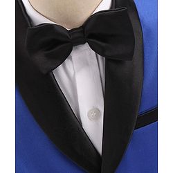 Babyhug Full Sleeves Solid Party Suit with Bow Tie - Royal Blue