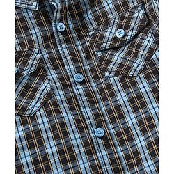 Babyhug Full Sleeves Woven Party Suit Checks Print- Blue
