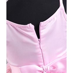 Babyhug Sleeves Sqeuins & Floral Applique Party Frock - Light Pink