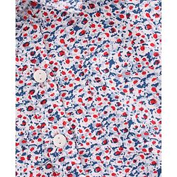 Babyhug Full Sleeves Printed Party Shirt with Bow - White