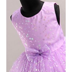 Babyhug Sleeveless Foil Printed Party Wear Frock - Lavender