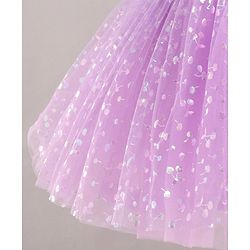 Babyhug Sleeveless Foil Printed Party Wear Frock - Lavender