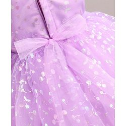 Babyhug Sleeveless Foil Printed Party Wear Frock - Lavender