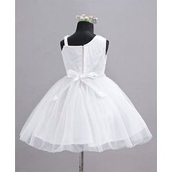Babyhug Sleeveless Sequins Party Frock - White