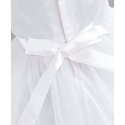 Babyhug Sleeveless Sequins Party Frock - White