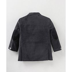 Babyhug Full Sleeves Solid Blazer - Charcoal Grey