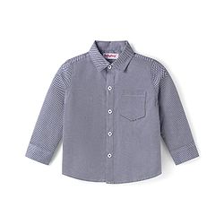 Babyhug Full Sleeves Shirt & Trousers Set Checks Print- Navy Black