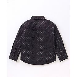 Babyhug Full Sleeves Printed Shirt & Trousers With Suspenders- Black Beige