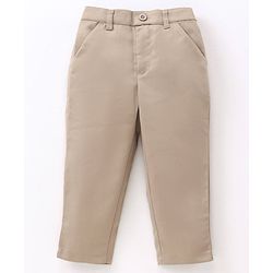 Babyhug Full Sleeves Printed Shirt & Trousers With Suspenders- Black Beige