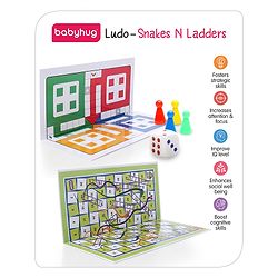 Babyhug Ludo and Snakes N Ladders Board Game - Multicolour
