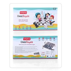 Babyhug Royal Chess Board Game - Classic 2 -Player Strategy Game with Black & White Pieces | Fun & Educational Family Game for Kids | Enhances Logic, Patience & Focus | BIS Certified