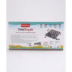Babyhug Royal Chess Board Game - Classic 2 -Player Strategy Game with Black & White Pieces | Fun & Educational Family Game for Kids | Enhances Logic, Patience & Focus | BIS Certified