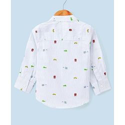 Babyhug 100% Cotton Woven Full Sleeves Shirt Helicopter Print - Blue