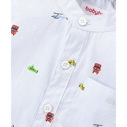Babyhug 100% Cotton Woven Full Sleeves Shirt Helicopter Print - Blue