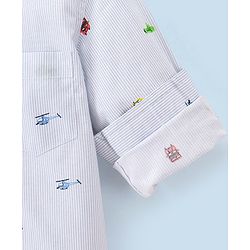 Babyhug 100% Cotton Woven Full Sleeves Shirt Helicopter Print - Blue