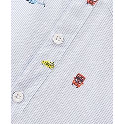 Babyhug 100% Cotton Woven Full Sleeves Shirt Helicopter Print - Blue