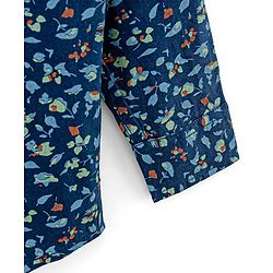 Babyhug Full Sleeves Party Wear Shirt With Bow - Navy Blue