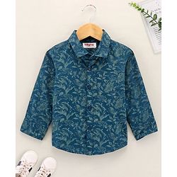 Babyhug Full Sleeves Shirt Leaf Print - Green