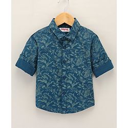 Babyhug Full Sleeves Shirt Leaf Print - Green