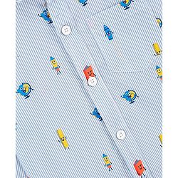 Babyhug Full Sleeves 100% Cotton Globe Printed Shirt - Blue