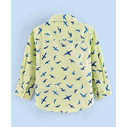 Babyhug Full Sleeves Cotton Shirt Bird Print- Green