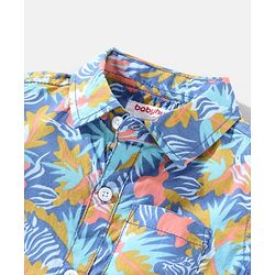 Babyhug 100% Cotton Half Sleeves Shirt Printed - Navy Blue