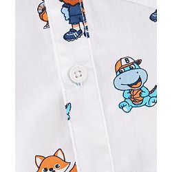 Babyhug Cotton Full Sleeves Shirt Dino Print - Blue