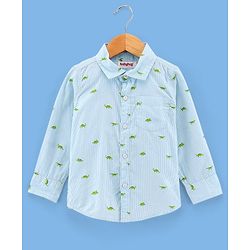 Babyhug Full Sleeves Shirt Dino Print - Blue
