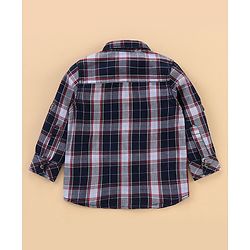 Babyhug Full Sleeves Shirt and Trousers Check Pattern - Grey