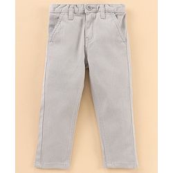Babyhug Full Sleeves Shirt and Trousers Check Pattern - Grey