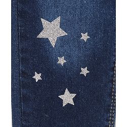 Babyhug Full Length Denim Jeans Star Pattern - Blue