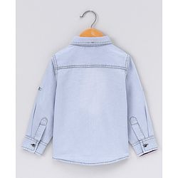 Babyhug Denim Full Sleeeves Shirt Solid Colour - Blue