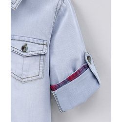 Babyhug Denim Full Sleeeves Shirt Solid Colour - Blue
