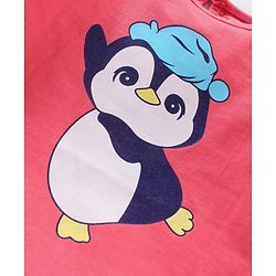 Babyhug Full Sleeves Top Penguin Print - Pink