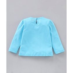 Babyhug Cotton Full Sleeves Tee Giraffe Graphic - Light Blue