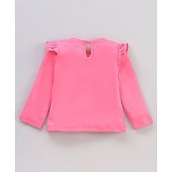 Babyhug 100% Cotton Full Sleeves Top with Graphics & Frill Detailing Pack Of 3 - Multicolor