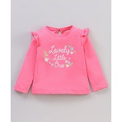 Babyhug 100% Cotton Full Sleeves Top with Graphics & Frill Detailing Pack Of 3 - Multicolor