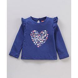 Babyhug 100% Cotton Full Sleeves Top with Graphics & Frill Detailing Pack Of 3 - Multicolor